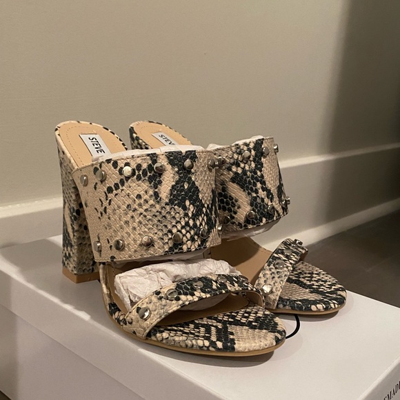 Steve Madden Studded Block Heels - Snake Skin - Picture 2 of 9